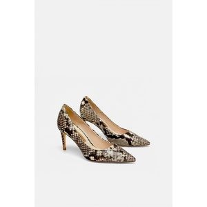 Brand new Zara genuine leather snakeskin heels